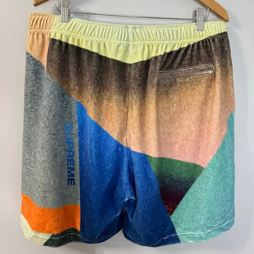 Supreme Ss23 Geo Velour Shorts Men's XL Relax Streetwear